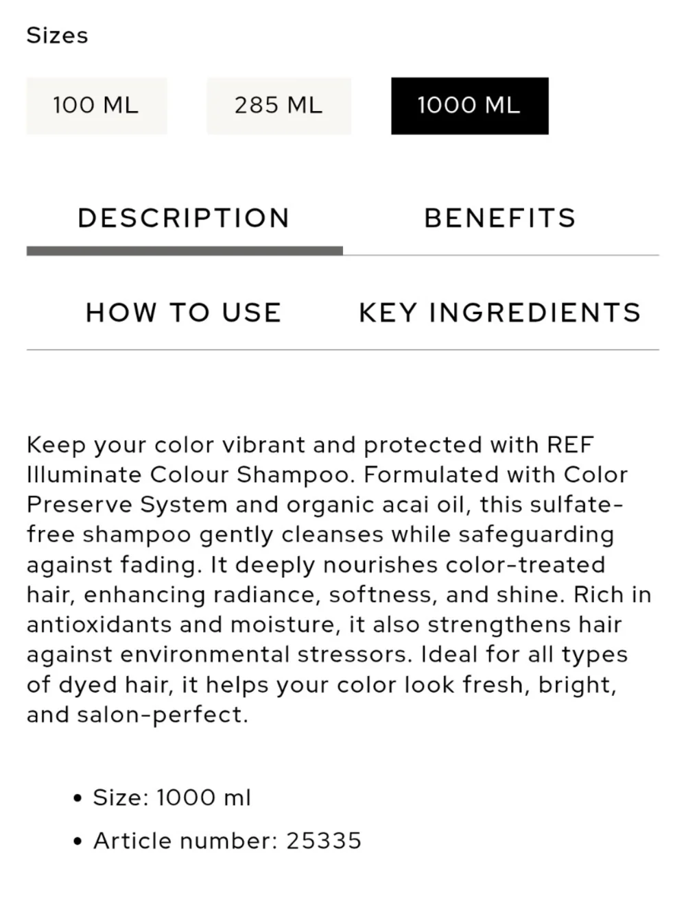 REF Illuminate Colour Duo Shampoo & Conditioner. Never Used.